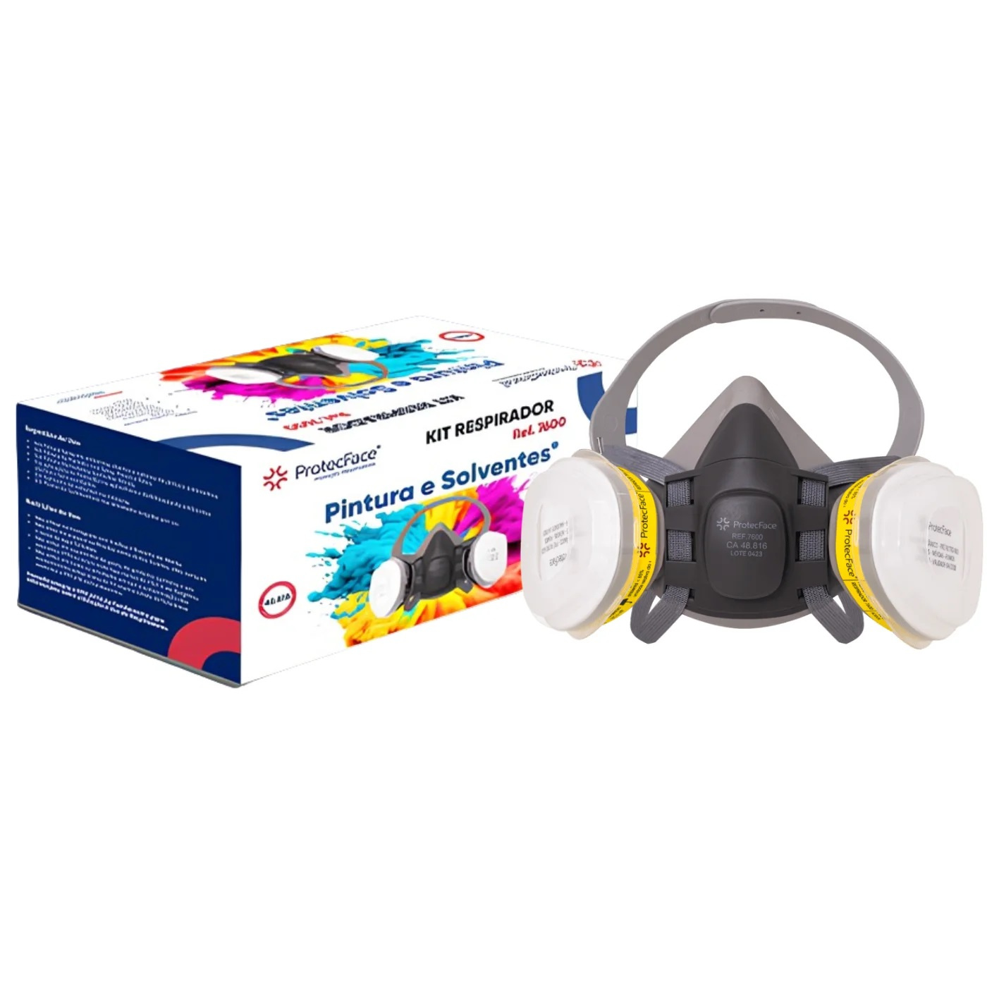 Kit Respirador / Máscara Protecface 7600 Com Filtros Vo/ga
