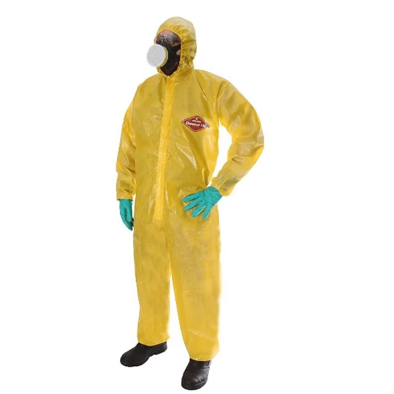 Macacão De Segurança Chemical 130 New Prot Químico Amarelo
