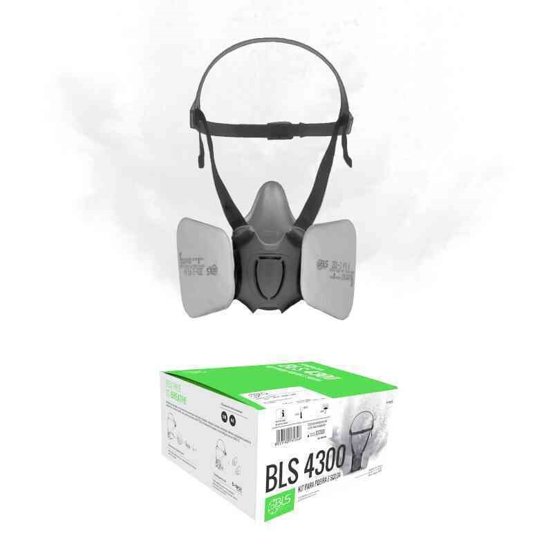 Kit Respirador Bls 4300 Com Filtro 201-3 Poeira E Solda 