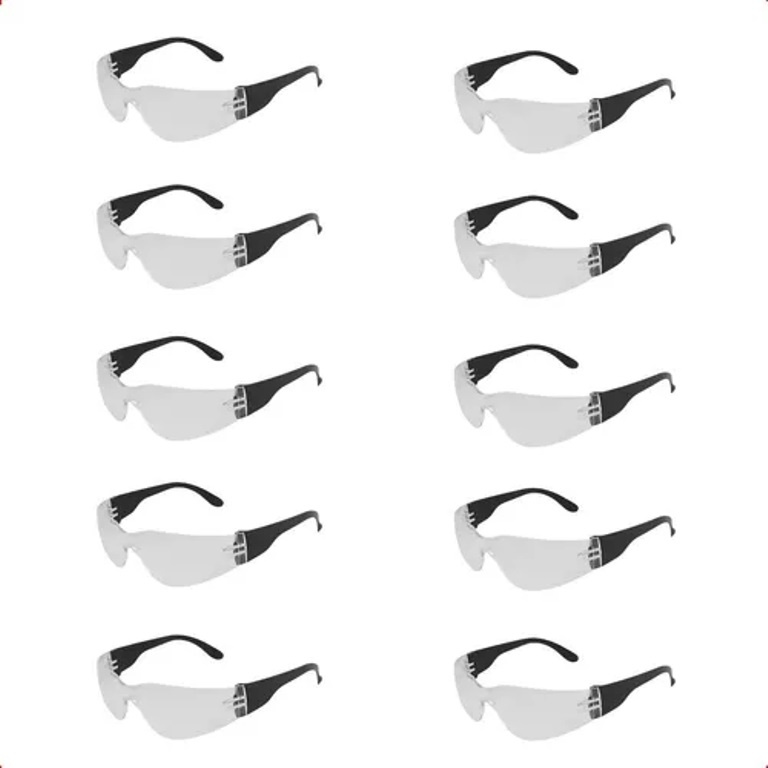 óculos De Proteção Libus Ecoline 900558 Com Lente Transparente - Kit Com 10 Unidades